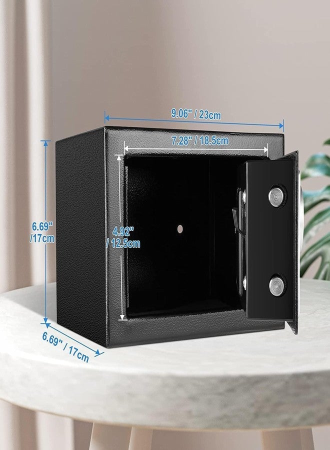 TRIVYOM Digital Safe Locker for Jewellery, Money Valuables Goods Safe - Number & Key Lock/Unlock Safe Lockers for Home & Office (Pack of 1) - Black - Image 2